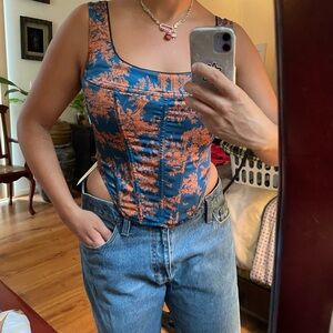 Miaou Blue and Orange corset top- taylor swift colors!